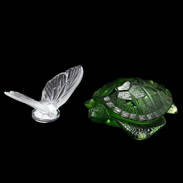 lalique-i-aurore-i-and-i-caretta-i-crystal-sculptures