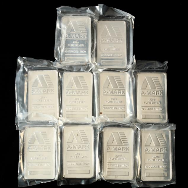 ten-a-mark-10-troy-ounce-999-silver-bars