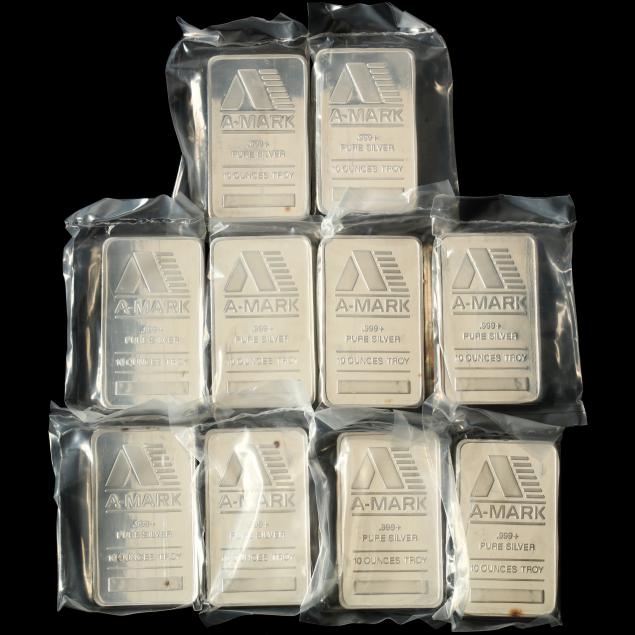 ten-a-mark-10-troy-ounce-999-silver-bars