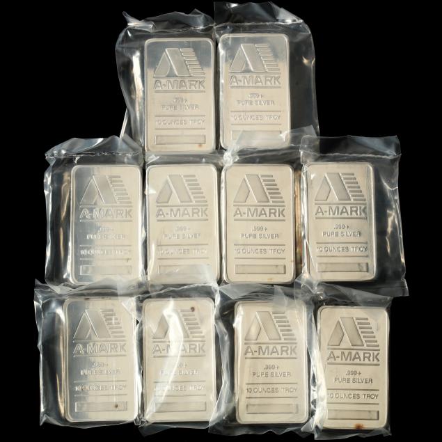 ten-a-mark-10-troy-ounce-999-silver-bars