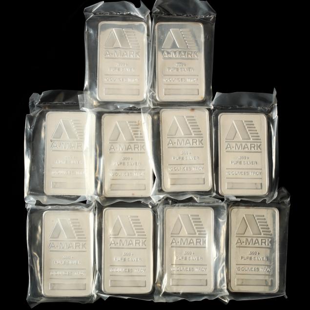 ten-a-mark-10-troy-ounce-999-silver-bars