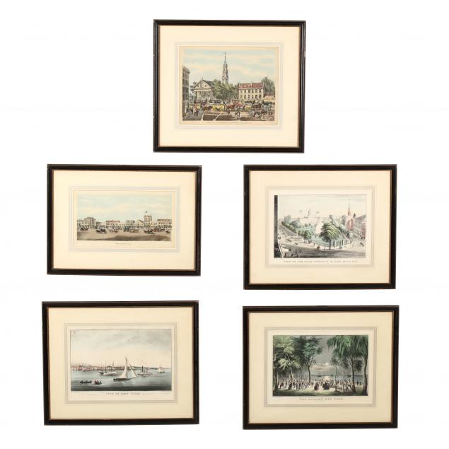 five-antique-lithographs-of-new-york