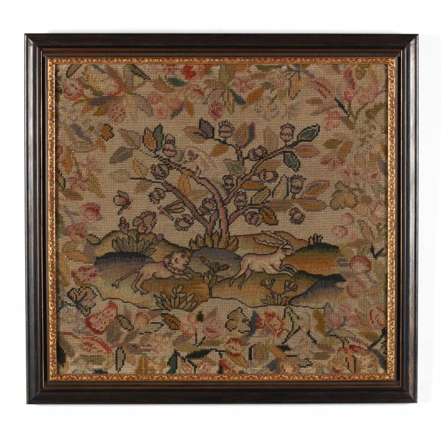 antique-needlework-with-lion-and-antelope