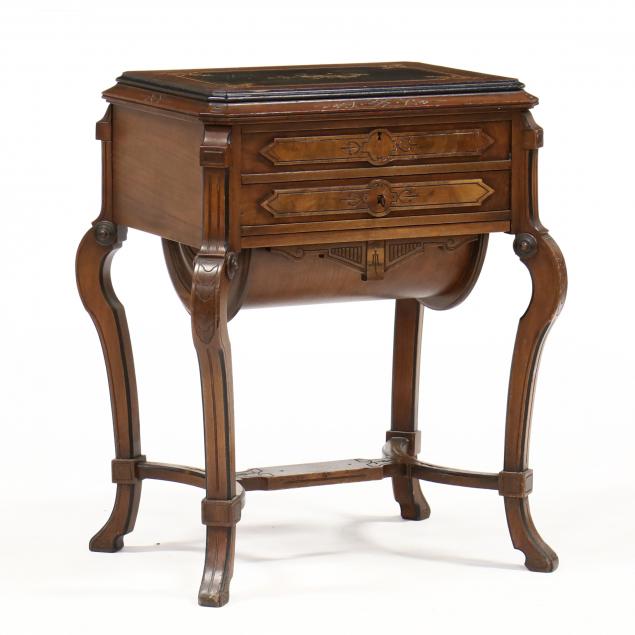 american-renaissance-revival-carved-and-inlaid-sewing-cabinet
