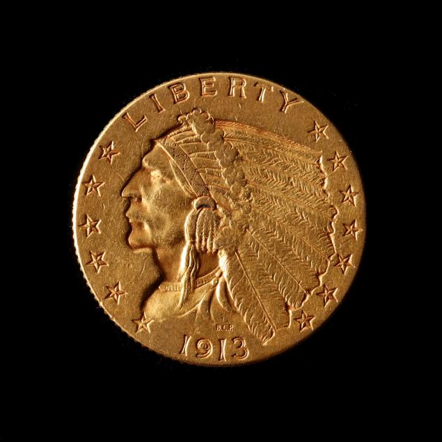 1913 $2.50 Gold Indian Head Quarter Eagle (Lot 3014 - Single-Owner Coin