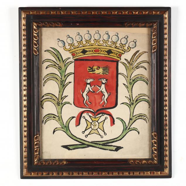 antique-framed-heraldic-watercolor