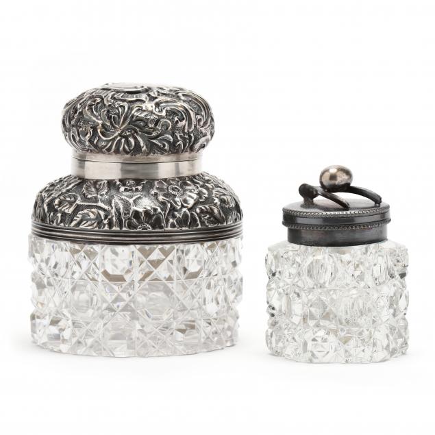 two-antique-cut-glass-silver-inkwells
