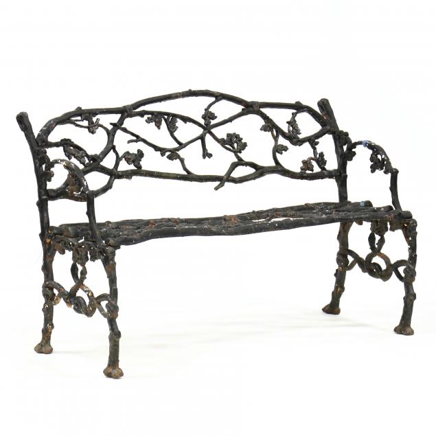 victorian-cast-iron-branch-form-garden-bench