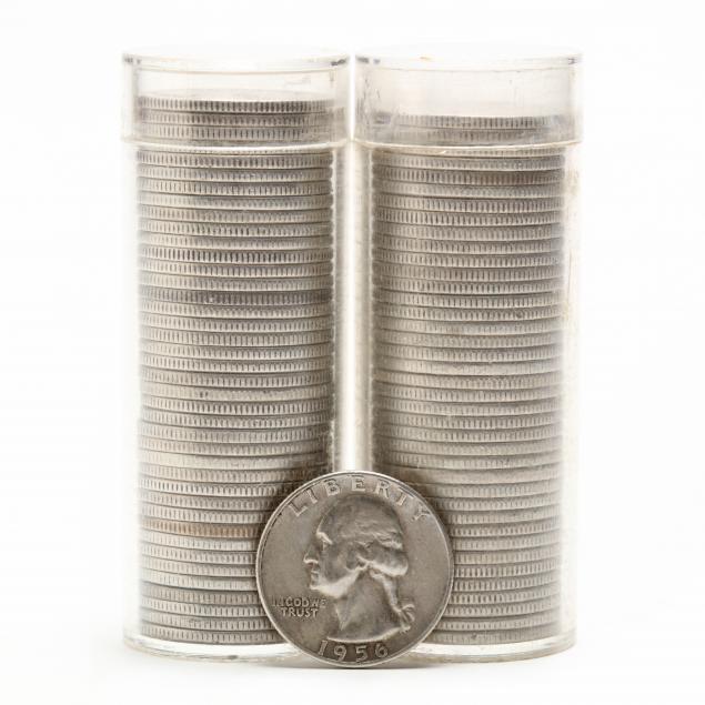 two-rolls-of-circulated-90-silver-quarters