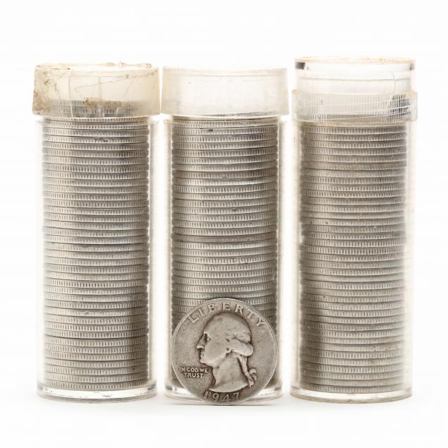 three-rolls-of-circulated-90-silver-quarters