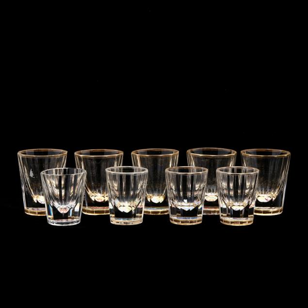 nine-antique-floral-decorated-shot-glasses