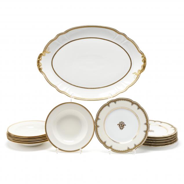 assorted-gilt-decorated-porcelain-tableware