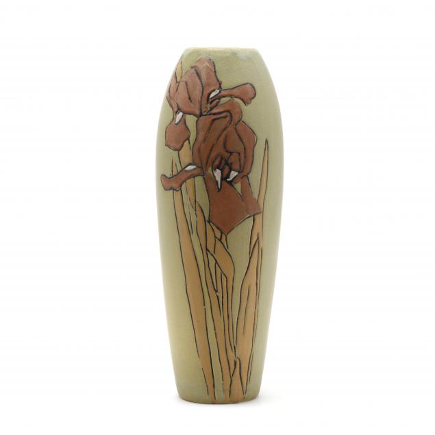 weller-art-pottery-iris-tall-vase