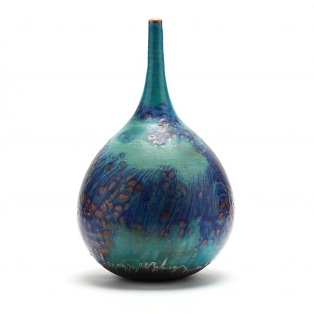 steven-forbes-desoule-nc-raku-pottery-bottle-vase