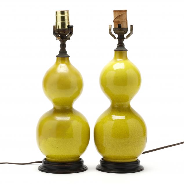 pair-of-vintage-chinese-bright-yellow-glazed-double-gourd-table-lamps