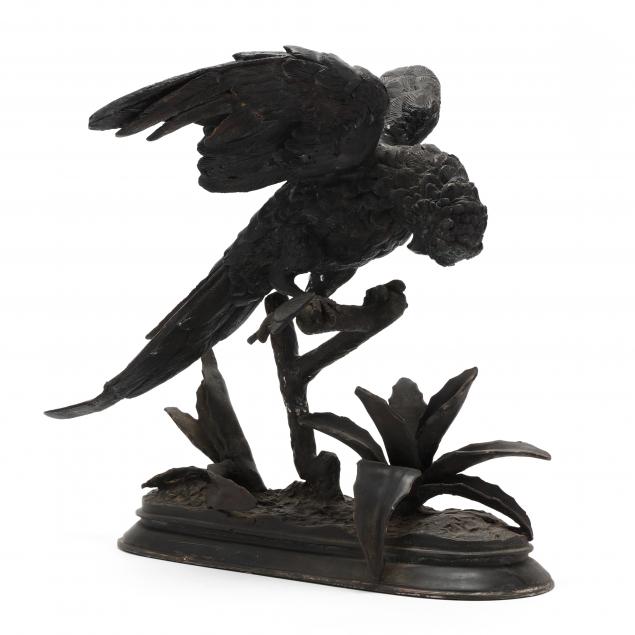 vintage-bronze-figure-of-a-parrot