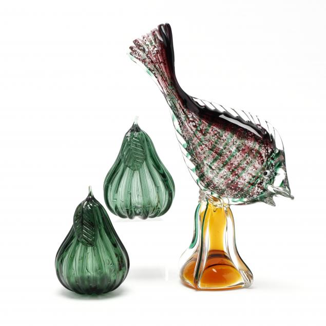 three-vintage-glass-sculptures