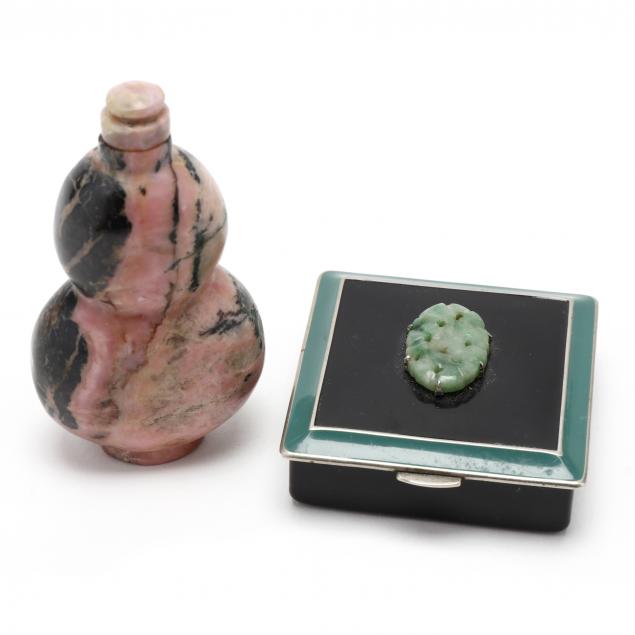 art-deco-enamel-and-jade-compact-and-a-marble-snuff-bottle
