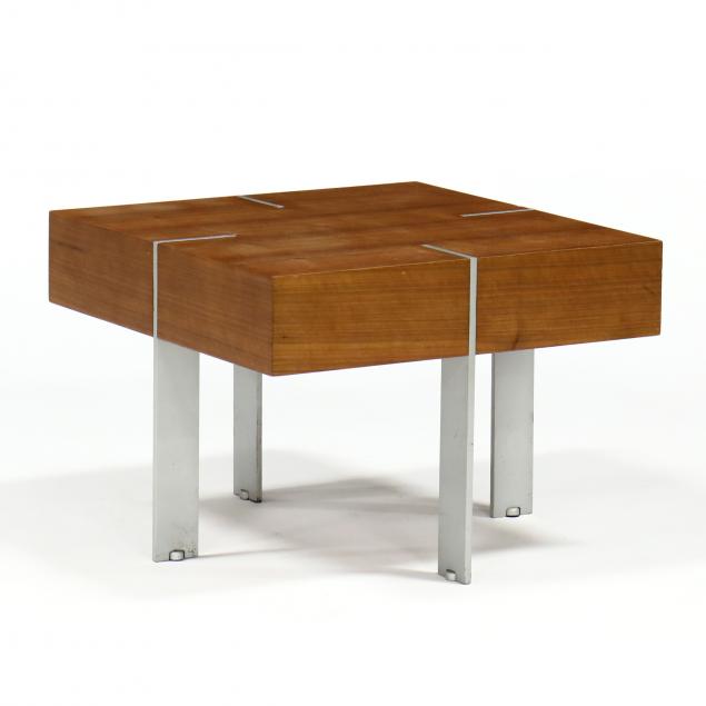 modern-teak-and-steel-side-table