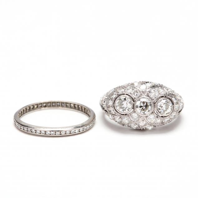 antique-platinum-and-diamond-ring-and-eternity-band