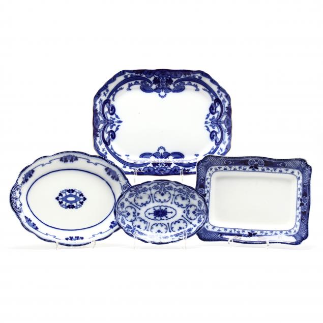 four-antique-flow-blue-platters