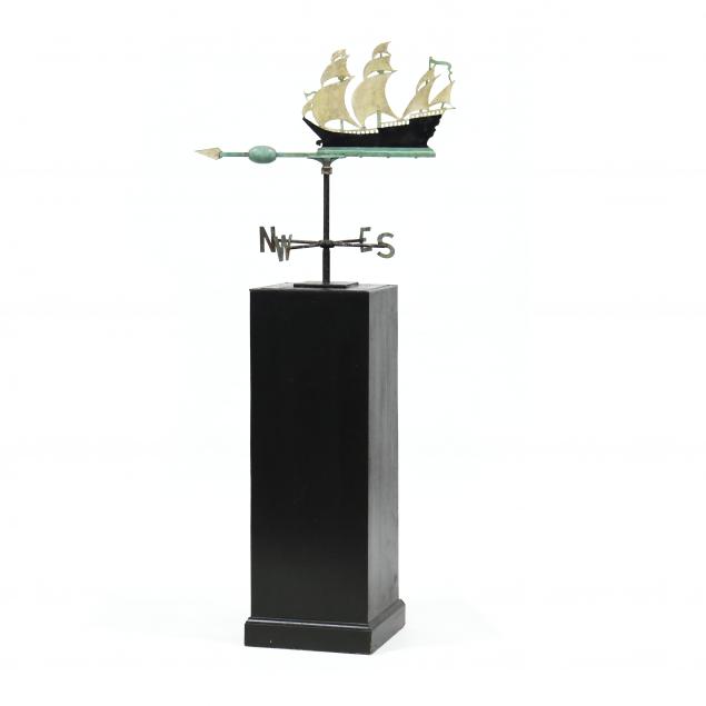 vintage-clipper-ship-weathervane-on-stand