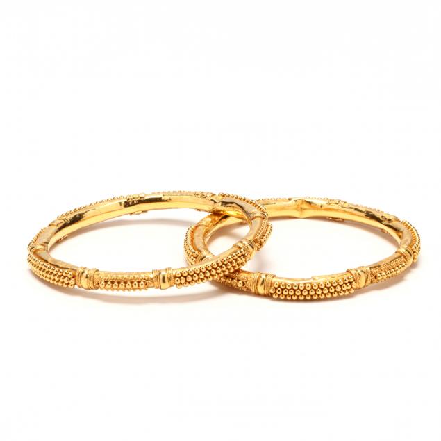 pair-of-high-karat-gold-bangle-bracelets