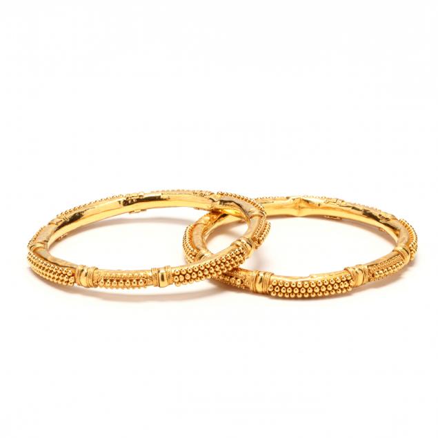 pair-of-high-karat-gold-bangle-bracelets