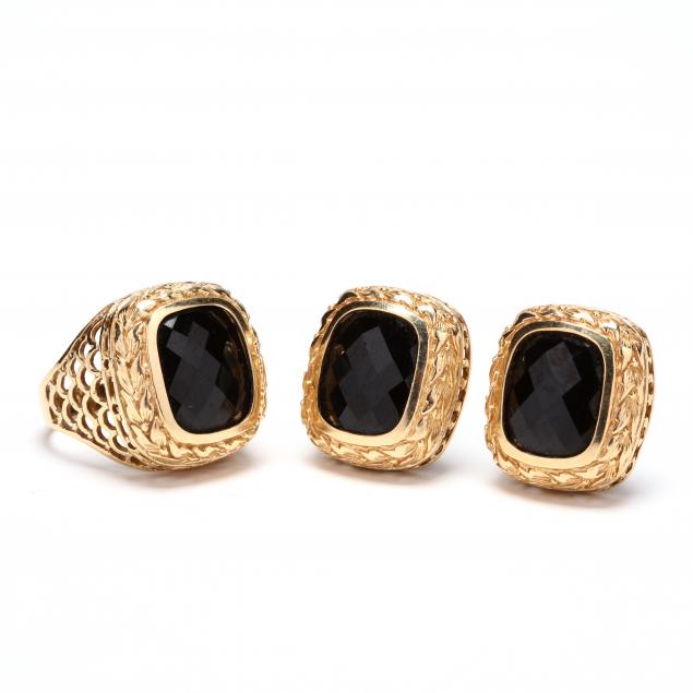 14kt-gold-and-onyx-earrings-and-ring