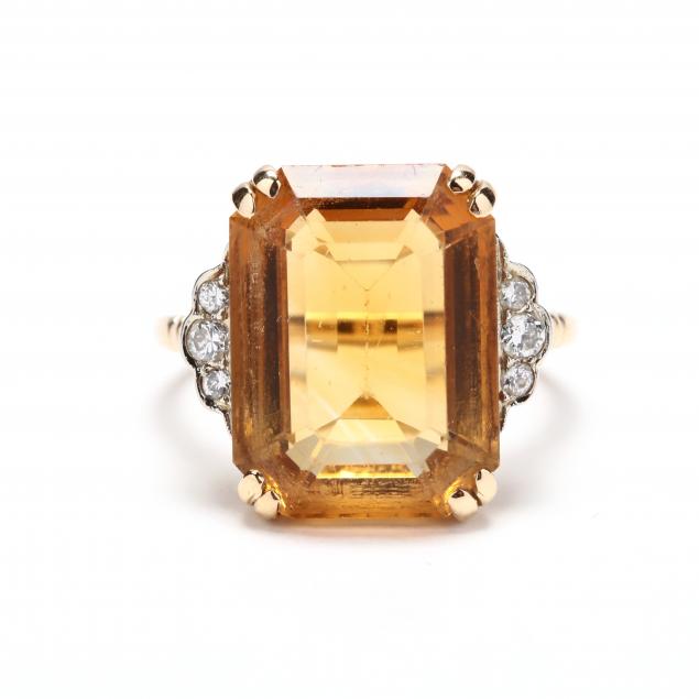 14kt-gold-citrine-and-diamond-ring