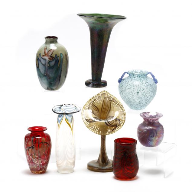 eight-pieces-of-studio-art-glass