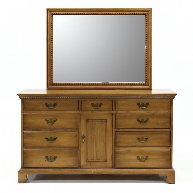 davis-cabinet-co-walnut-chippendale-style-dresser-with-mirror