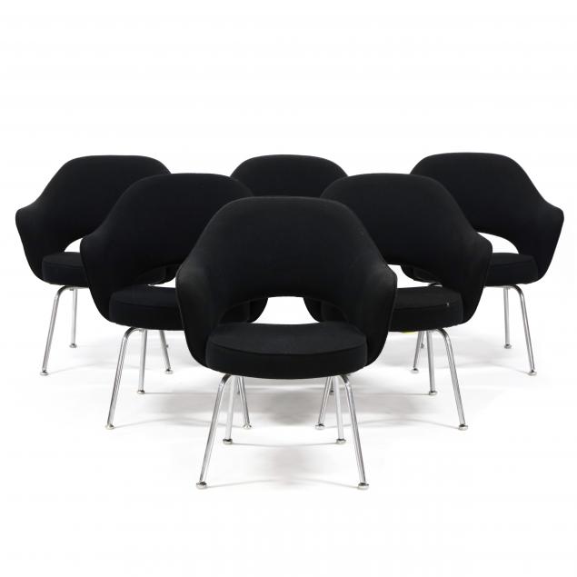 eero-saarinen-finnish-american-1910-1961-set-of-six-executive-armchairs