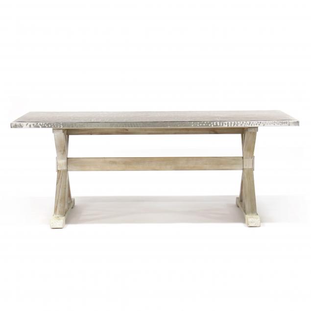 bernhardt-contemporary-stainless-steel-top-dining-table