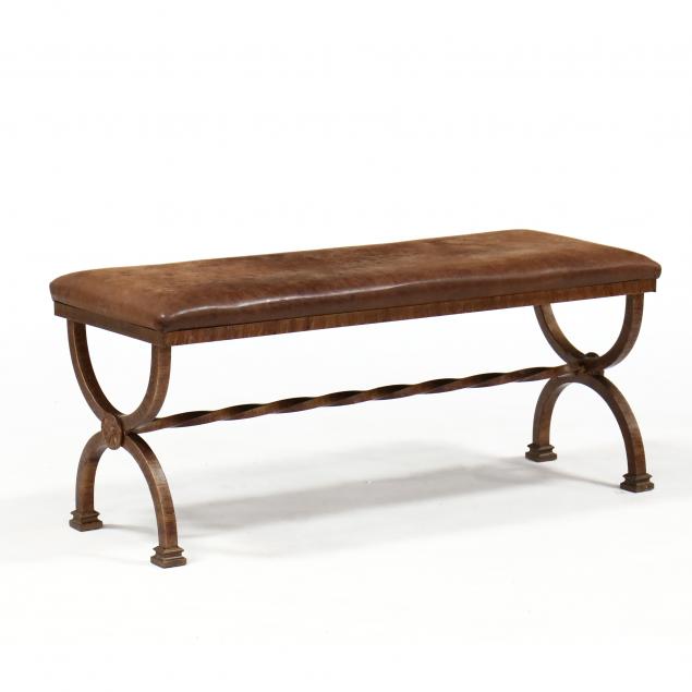 neoclassical-style-iron-curule-bench