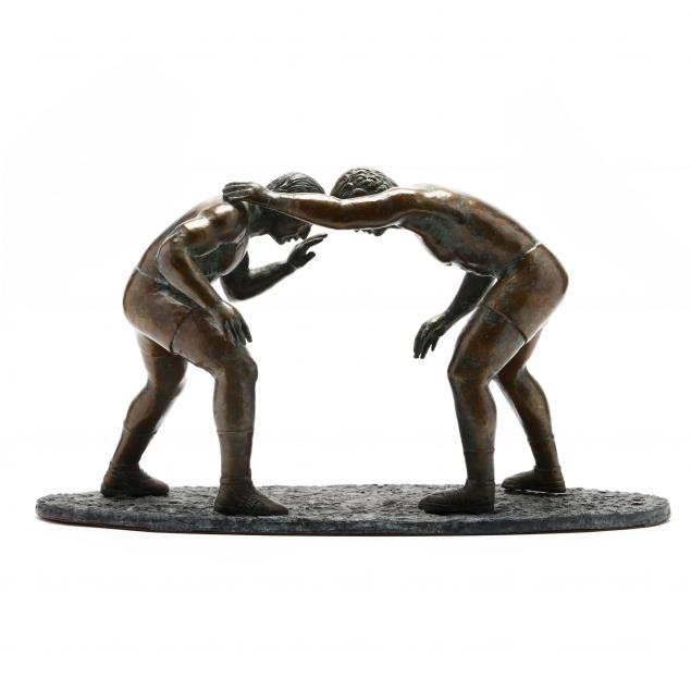maitland-smith-bronze-figure-of-wrestlers