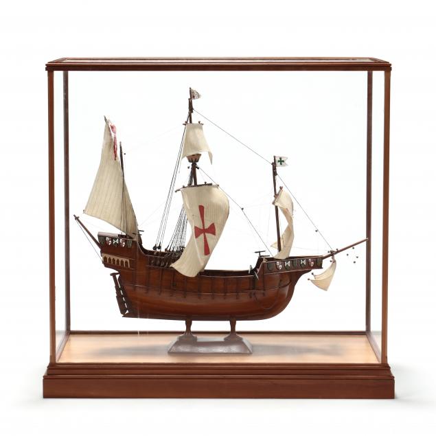 cased-ship-model-of-a-galleon