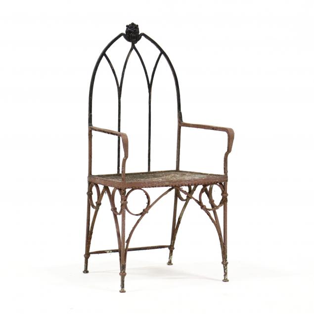 victorian-gothic-style-cast-iron-garden-chair