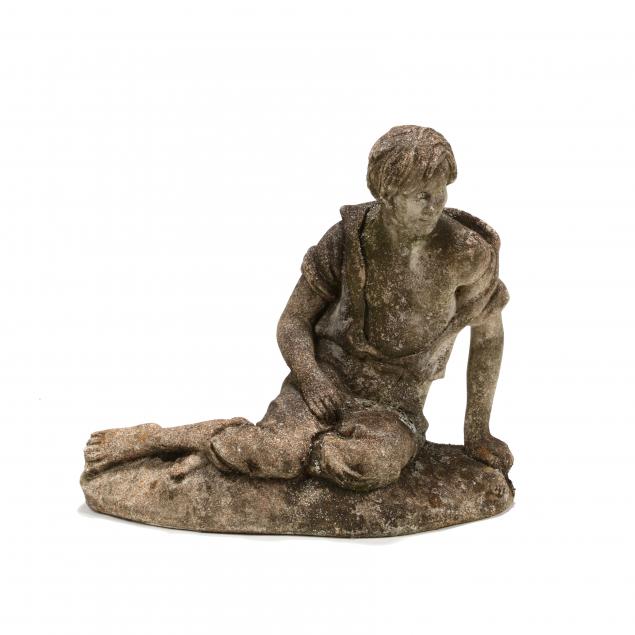 vintage-cast-stone-statue-of-a-seated-boy