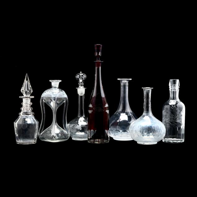 seven-antique-glass-decanters