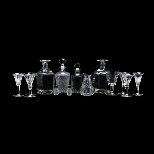 group-of-antique-cordials-and-decanters