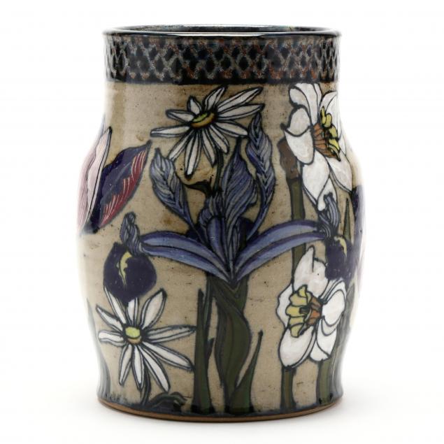 mary-vaughn-botanical-decorated-pottery-jar