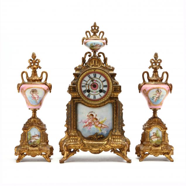 antique-french-clock-garniture-set