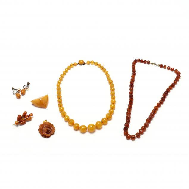 group-of-amber-amber-colored-jewelry