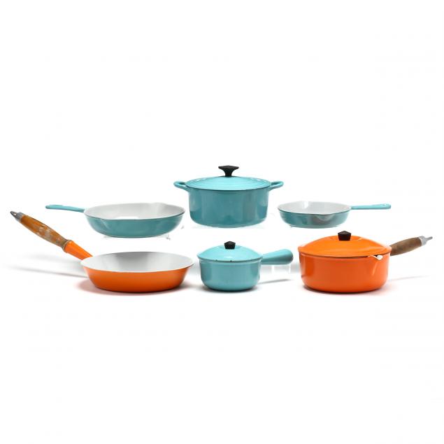 six-pieces-of-vintage-le-creuset-enamelware