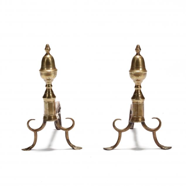 pair-of-american-chippendale-brass-andirons