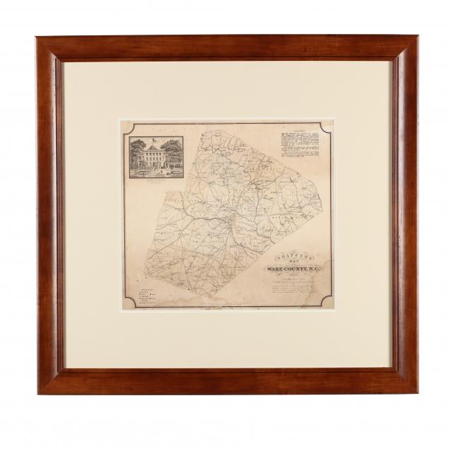 antique-framed-map-of-wake-county-nc