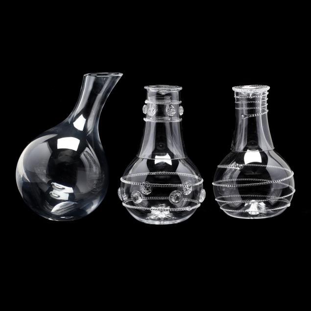 three-designer-glass-carafes