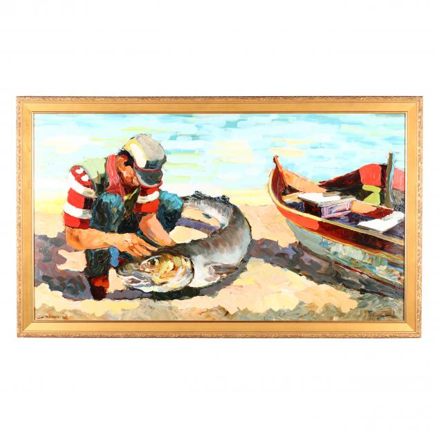 contemporary-painting-of-a-fisherman