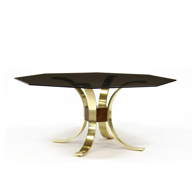 milo-baughman-style-brass-and-glass-dining-table